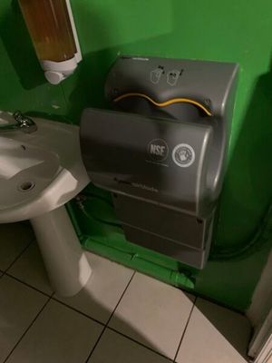 une salle de bains avec un lavabo, des toilettes et un mur végétal