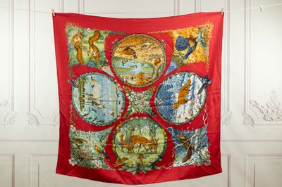 an image of a red scarf hanging on a wall