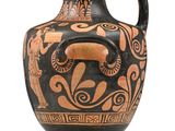a vase with a design on it on a white background