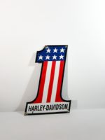 Plaque émaillée publicitaire Harley Davidson Dimensions : 45,5 x 21 cm