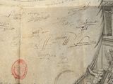 a piece of paper with a drawing of a man on it