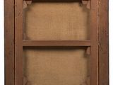 a close up of a picture of a wooden frame on a wall