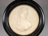 portrait of a lady in a veil in a black frame