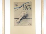 a picture of a drawing of a telephone on the wall