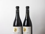 deux bouteilles de vin posées sur une table en bois