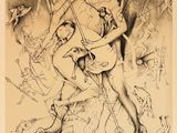 une image représentant un dessin d'un homme jouant de la guitare
