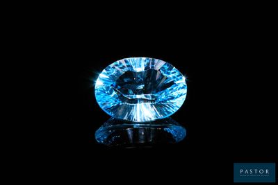 a blue diamond on a black background
