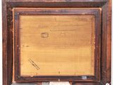 an old picture of a wooden frame with a piece of writing on it
