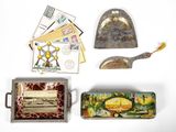 various items that are sitting on a white surface