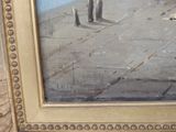 a picture of a painting of a man on a skateboard