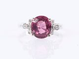 a pink tourmaline and diamond ring
