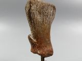 an image of a sculpture of a hand on a wooden base