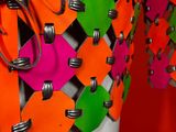 a close up of a colorful belt on a mannequin mannequin