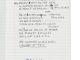 notebook with a notepad and pen on top of it with a poem written on it