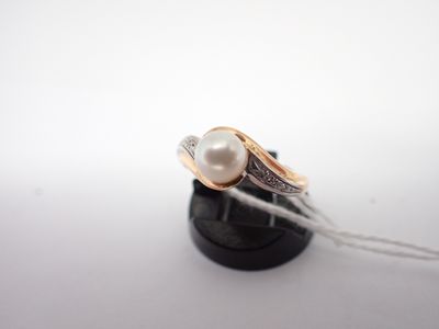 Bague en or et perle, poids 2,7g, TDD 53,5 - Photo 1