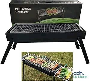 a black barbecue grill with a box on top of it