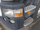 a close up of the front of a semi truck