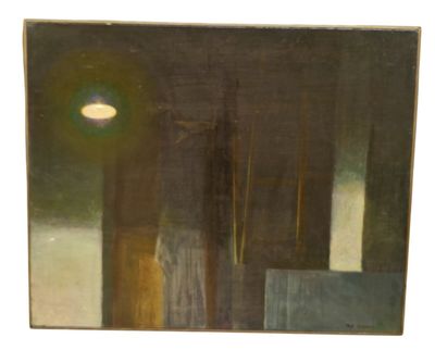 une image représentant un tableau représentant un paysage urbain avec une lumière au loin