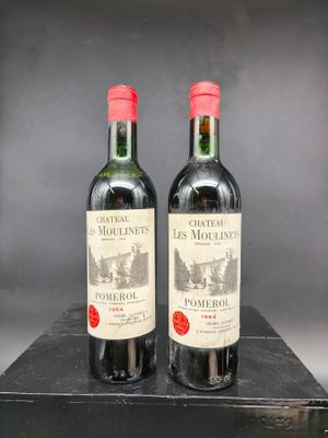 2 Bts CHATEAU LES MOULINETS(B,et,efs,cla) Pomerol 1964