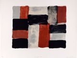 une image représentant un tableau composé de carrés noirs, blancs, rouges et gris