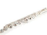 a flute that is sitting on a white surface