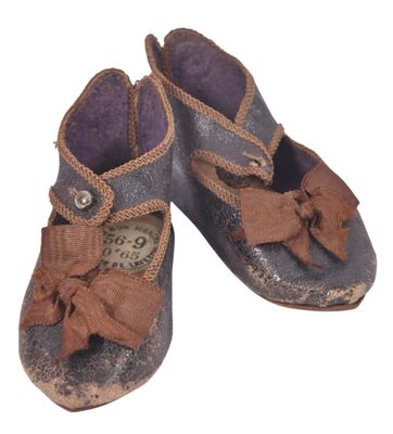 Bottines Cuir Bébé Jumeau – Taille 10 – Chaussures Vintage Poupée