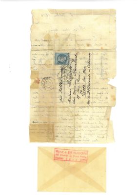 [PHILATÉLIE] BALLON MONTÉ Lettre avec adresse au dos, timbre…