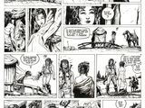 a black and white page of a comic strip with a man and a woman