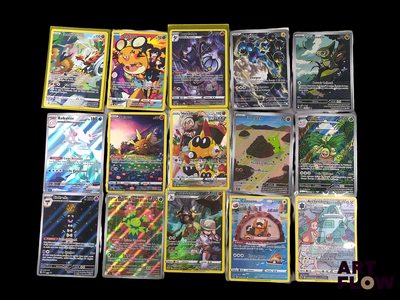 a lot of pokemon cards that are on the table