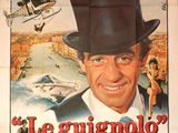 affiche du film « Le Giginoo », représentant un homme coiffé d'un haut-de-forme et un hélicoptère