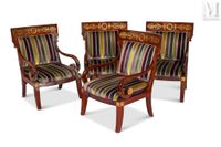 Quatre fauteuils de style Empire