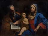 an image of a painting of a man and a woman with a baby