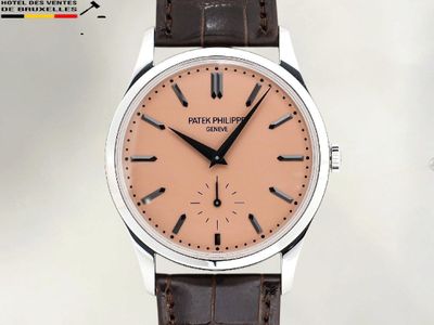 gros plan d'une montre-bracelet avec un bracelet en cuir marron
