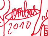 a drawing of a man with a red marker on a piece of paper