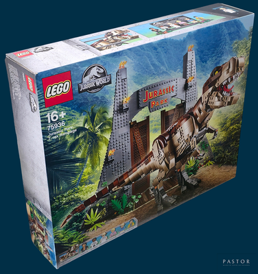 une boîte contenant un ensemble Lego Jurassic