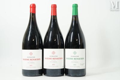 trois bouteilles de vin rouge sont alignées sur une surface blanche