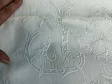 a woman that is holding a piece of white cloth