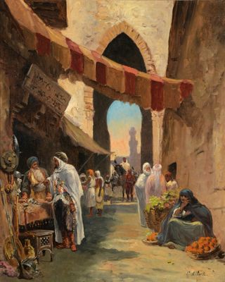 C. ALBERTI (XIXÈME SIÈCLE) Scène de bazar en Afrique du Nord - Photo 1