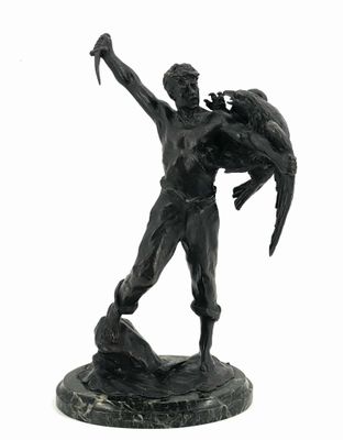 Francesco LA MONACA (1882-1937), d'après. Combat avec un aig…