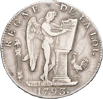 an image of a silver coin with an angel on it