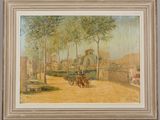 an image of a painting of a horse drawn carriage on a dirt road