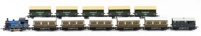 a train that is sitting on the tracks in a row