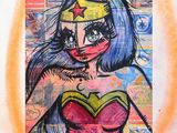 un gros plan sur un tableau représentant une femme en costume