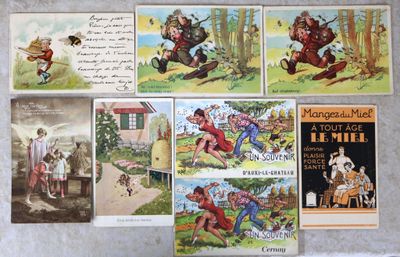de nombreuses photos différentes d'enfants jouant dans les bois