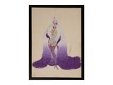 une image représentant le dessin d'une femme en robe violette