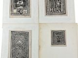 four black and white pictures of people on a page of a book