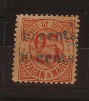 un vieux timbre-poste sur lequel figure le chiffre 25