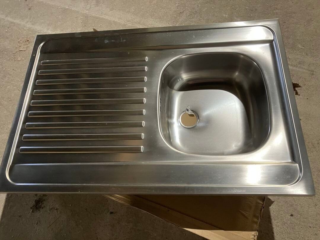 lot de 3 eviers inox 1 bac à poser 80cm