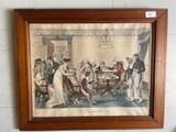 painting of a group of people sitting around a table in a room