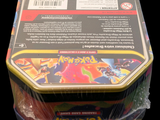 a box of pokemon cards sitting on top of a table